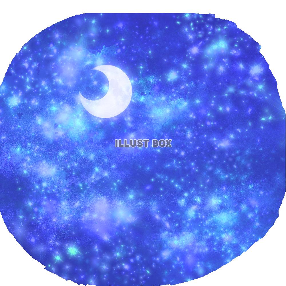 無料イラスト 幻想的で可愛い絵本の様なキラキラ夜空