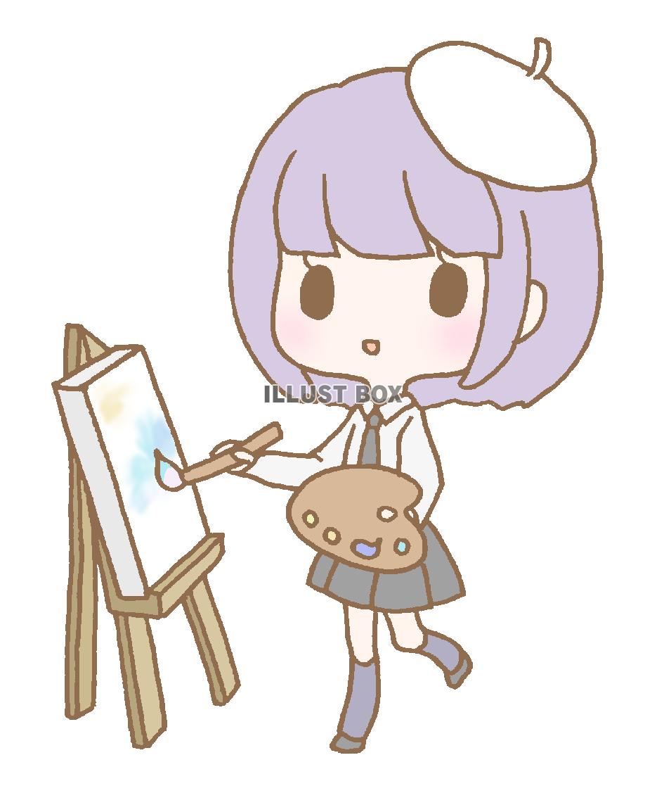 無料イラスト 絵描きさん