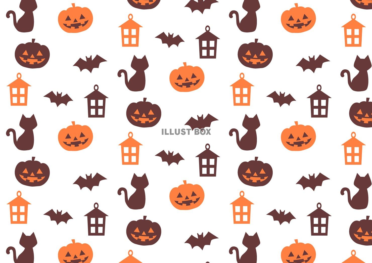 無料イラスト ハロウィンのパターン柄