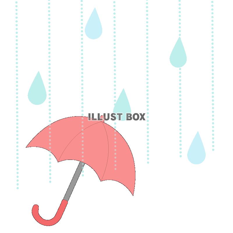 無料イラスト かわいい傘と雨