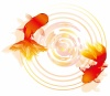 金魚水面秋祭り夏祭り和風縁日夕方暖色赤オレンジ動物魚生き物無料イラストフリー素材