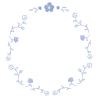 小花のフレーム（ブルー）