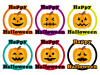 ハロウィン　かぼちゃのラベル風イラスト素材１