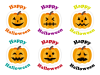 ハロウィン　かぼちゃのラベル風イラスト素材２