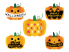ハロウィン　かぼちゃのイラストセット