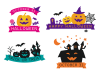 ハロウィン　かわいいロゴ風素材セット３