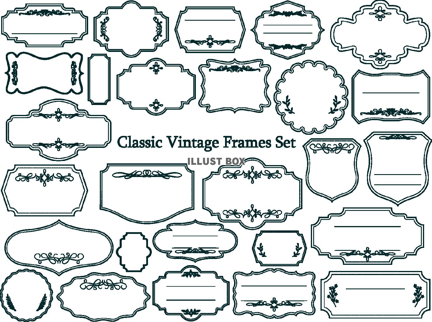 透過PNGクラシック調アンティーク調シンプル装飾洋風飾り枠ラ...