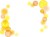 透過PNGオレンジ色水彩画黄色ドット柄水玉模様可愛い装飾飾り枠秋冬暖かい暖色背景