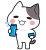 ＜マイボトルで水分補給＞ぶち猫　にゃんこ