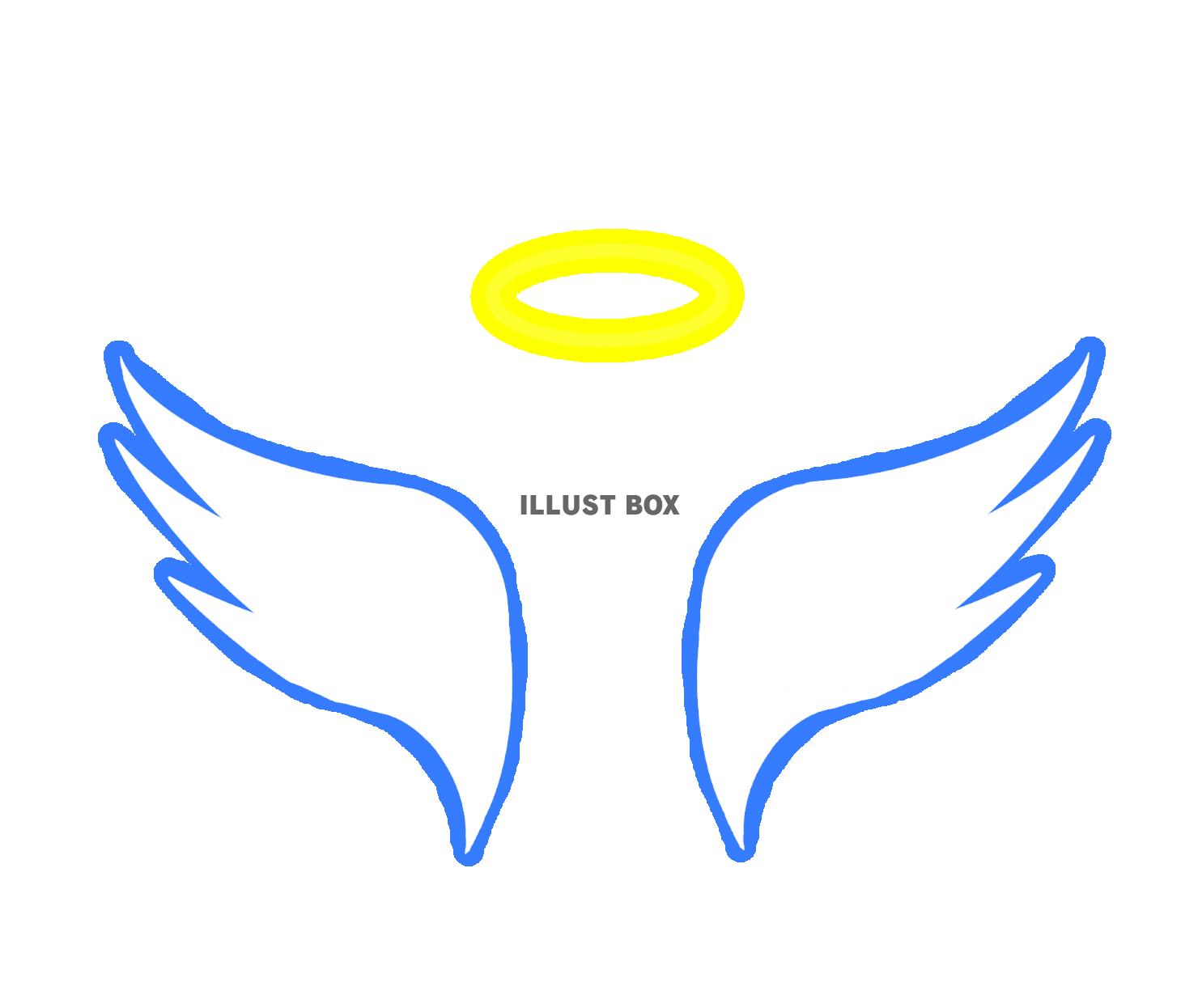 無料イラスト 天使の翼と輪っか