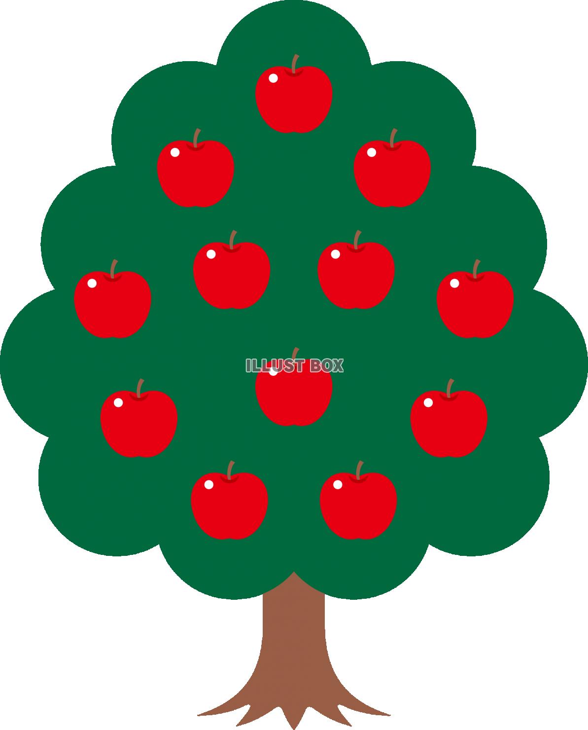 無料イラスト シンプルなリンゴの木
