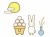 うさぎと団子でお月見