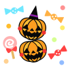 キャンディとハロウィンカボチャ　透過png