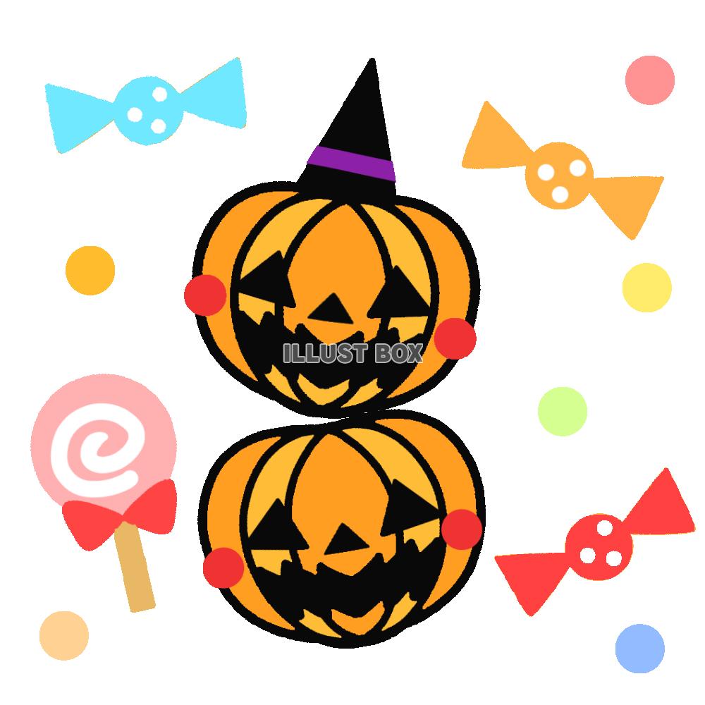 キャンディとハロウィンカボチャ　透過png