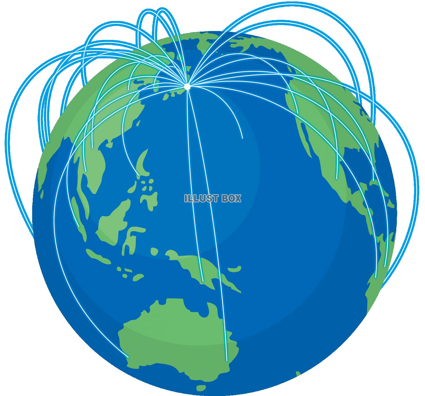 無料イラスト 日本から世界へ発信 ネットワーク