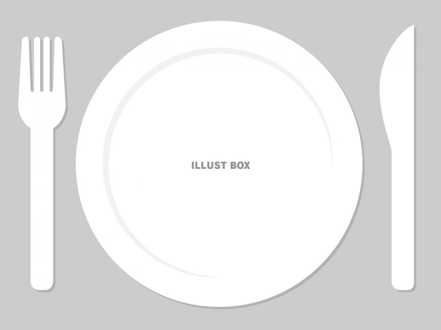 無料イラスト シンプルな食器の背景素材