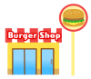 バーガーショップイラスト　透過png