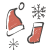 クリスマス手書き2色イラスト