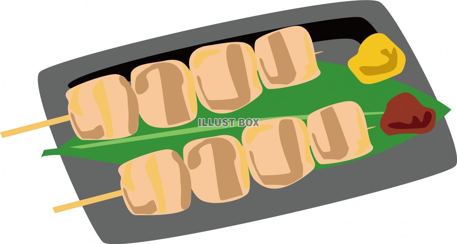 無料イラスト 鶏胸肉の串焼き日本食の焼き鳥