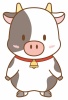 牛さん(丑、うし、正月、干支、年賀状、ビーフ)
