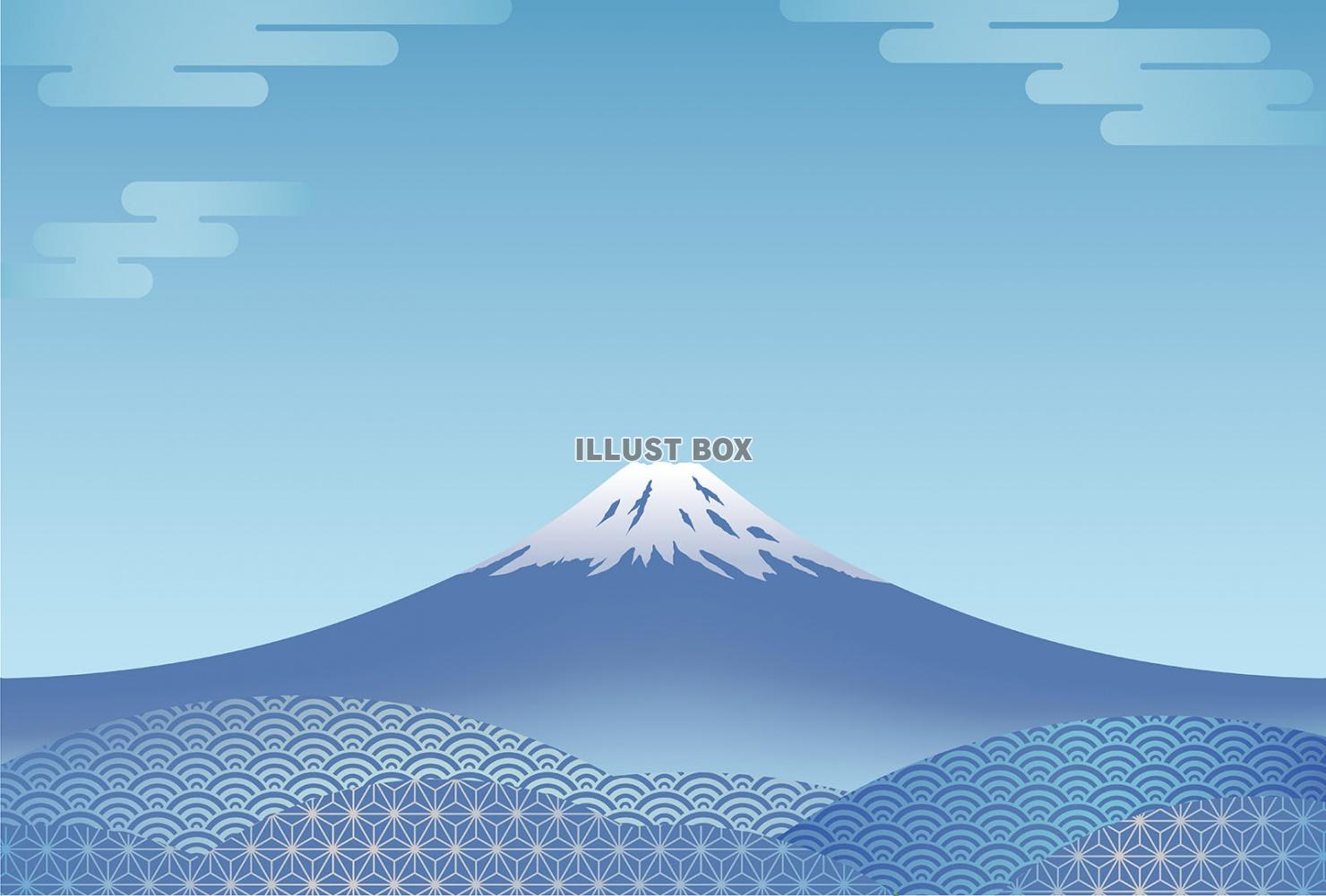 富士山の年賀状テンプレート
