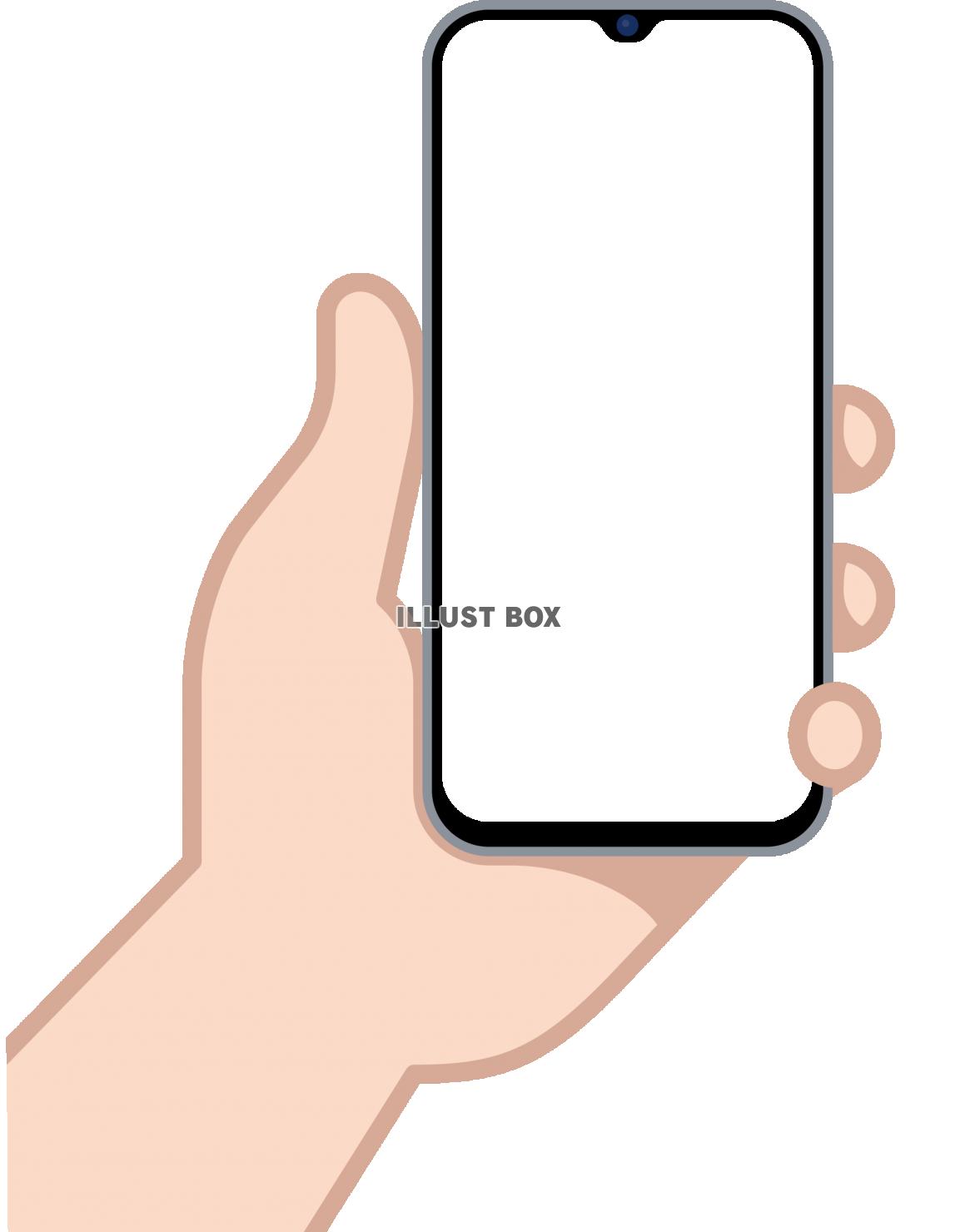 無料イラスト スマホを持つ手のフレーム