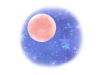 幻想的で可愛い絵本の様なキラキラ夜空赤い月