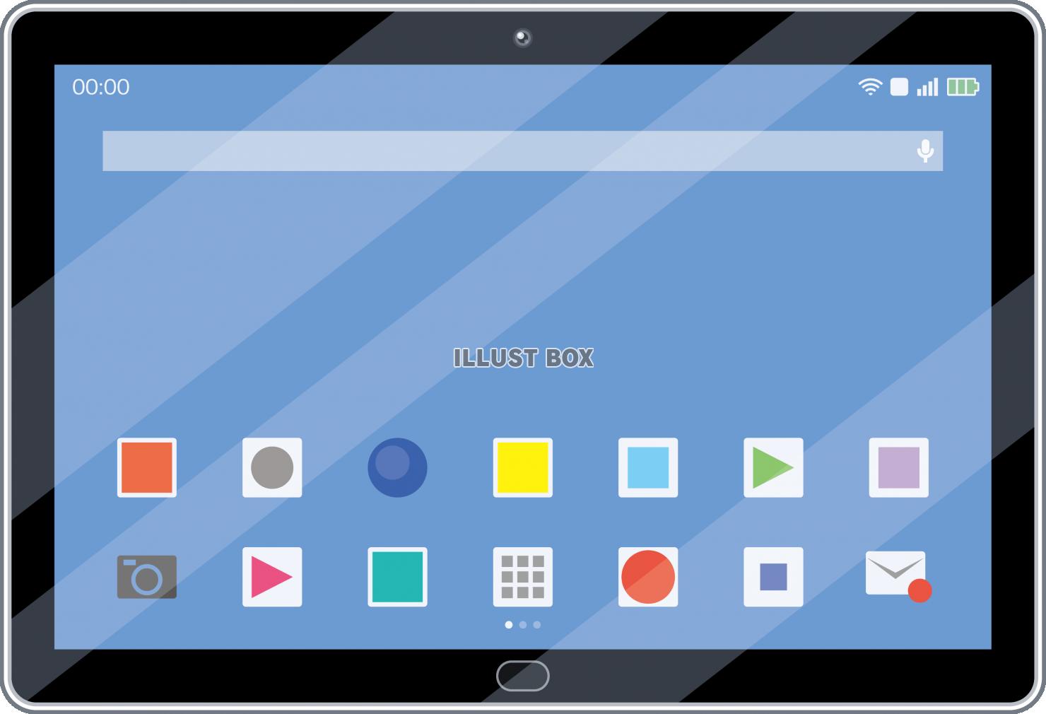 無料イラスト タブレットのホーム画面
