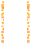 オレンジの縦向き水彩水玉フレーム◆透過PNG