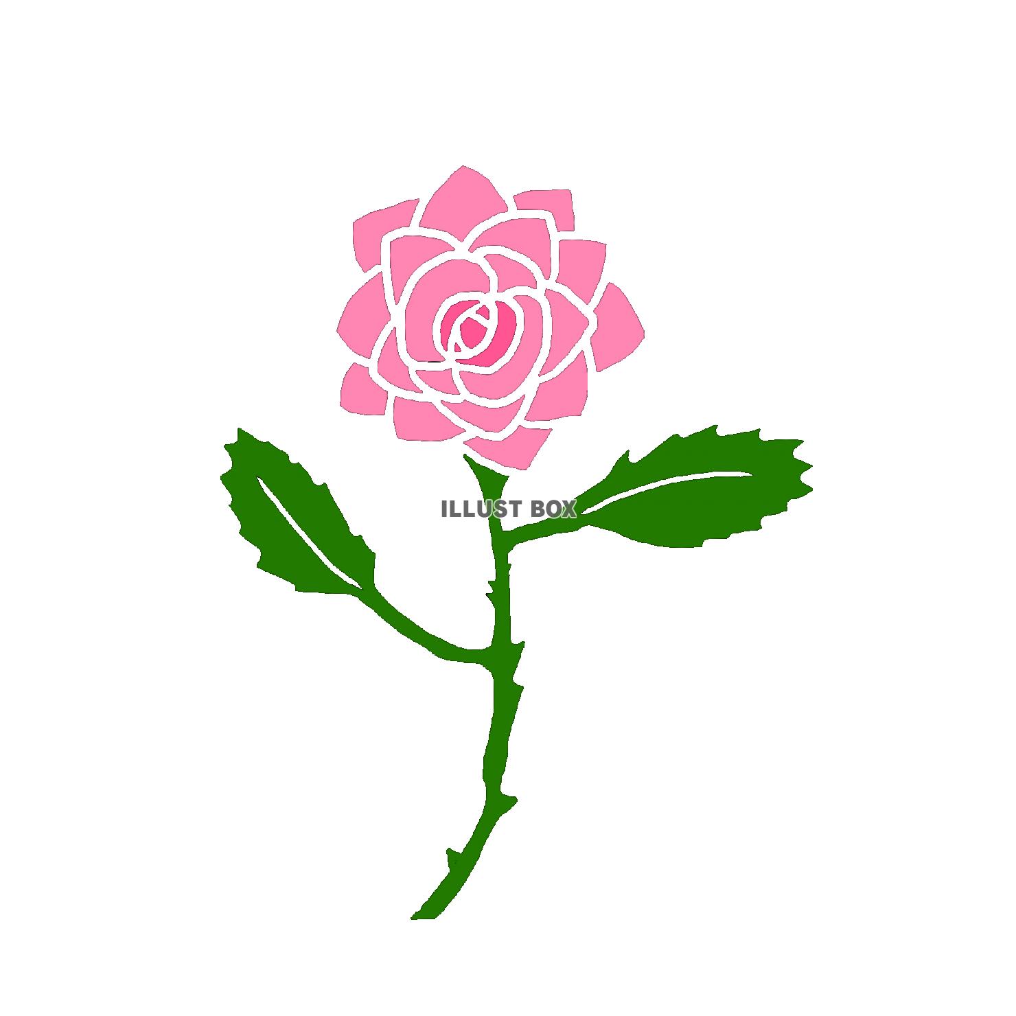 無料イラスト ピンクのバラ