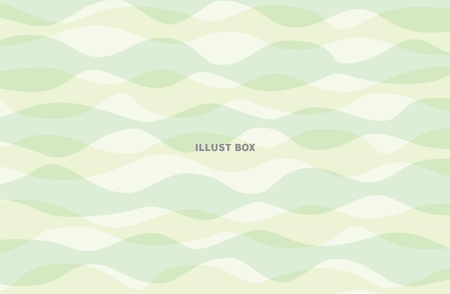 無料イラスト 初夏のおしゃれな波系模様 グリーン背景画