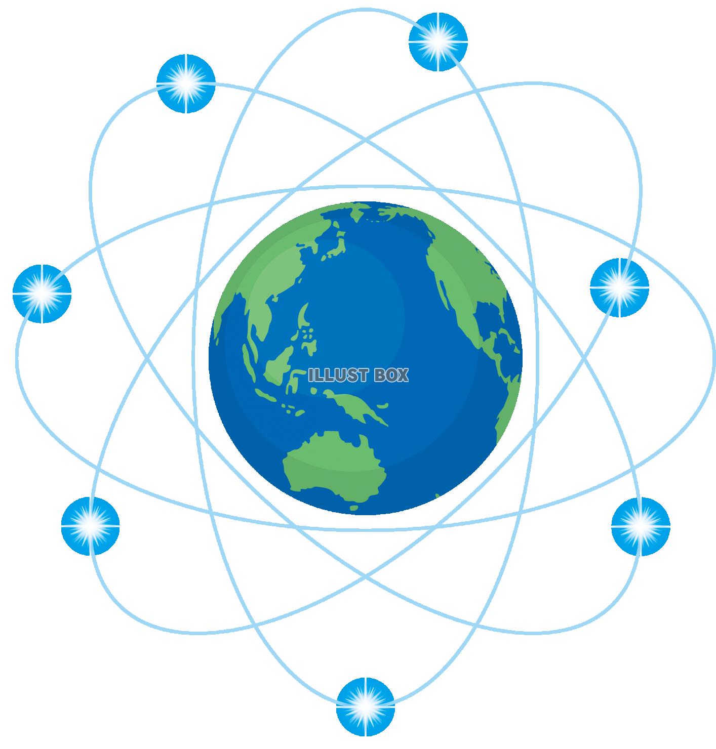 無料イラスト 地球を取り巻く光の線