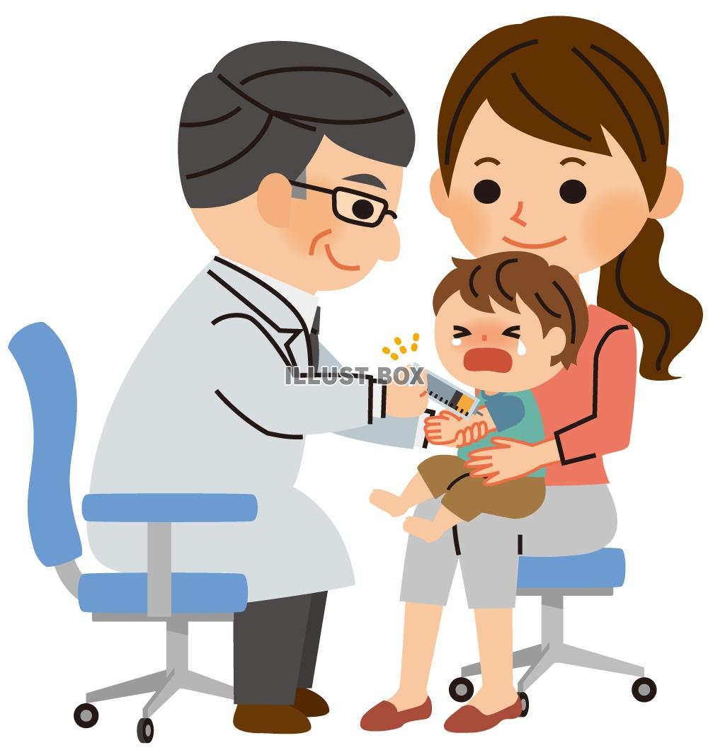 予防接種を受ける幼児