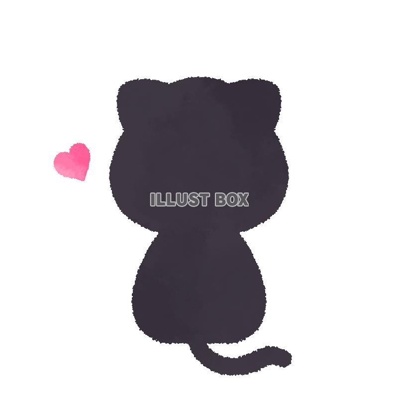 無料イラスト 黒猫 後ろ姿