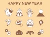 2021年　丑年　アイコン素材　茶色単色