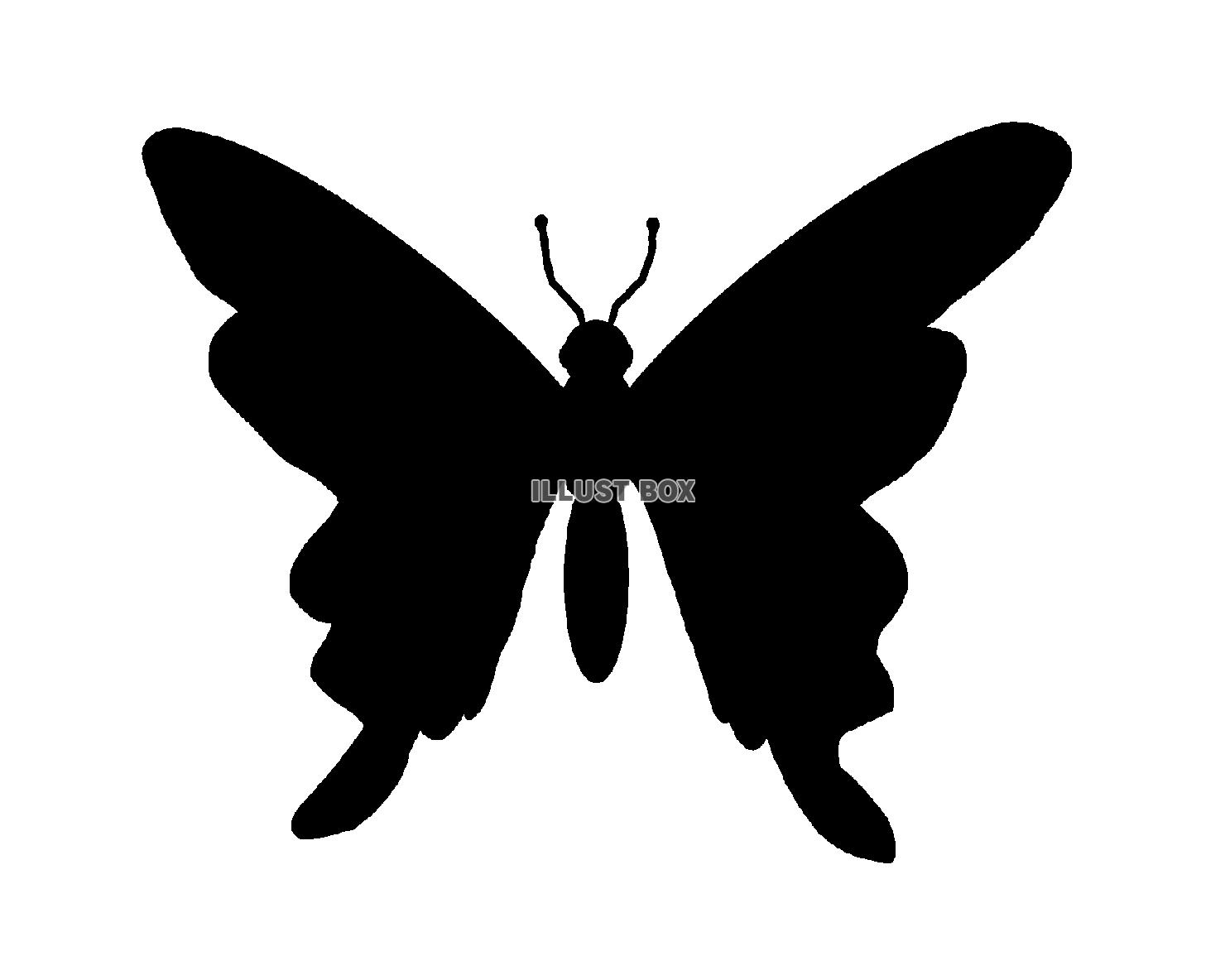 無料イラスト 蝶のシルエット