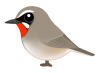 ノゴマ　（日本の野鳥）透過PNG