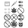 薬物のドット絵白黒