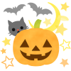 ハロウィンカボチャと黒猫　透過png