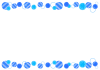 青い水彩水玉フレーム◆透過PNG