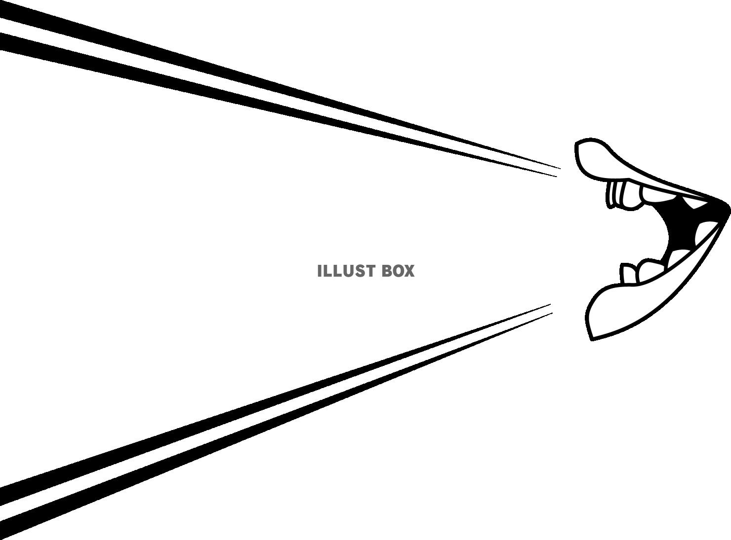 発声する口　線画　フレーム