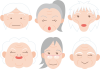 いろいろな老人　おばあさんの顔セット