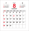 2021年（令和3年）8月卓上カレンダー【定番】