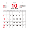 2021年（令和3）10月卓上カレンダー【定番】