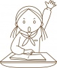 授業で手をあげる学生