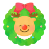 クリスマスリースとトナカイ