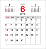 2021年（令和3年）6月卓上カレンダー【定番】