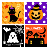 ハロウィン4パターンイラスト　透過png