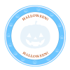 ハロウィンのサークルロゴフレーム：ブルー
