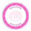 ハロウィンのサークルロゴフレーム：ピンク